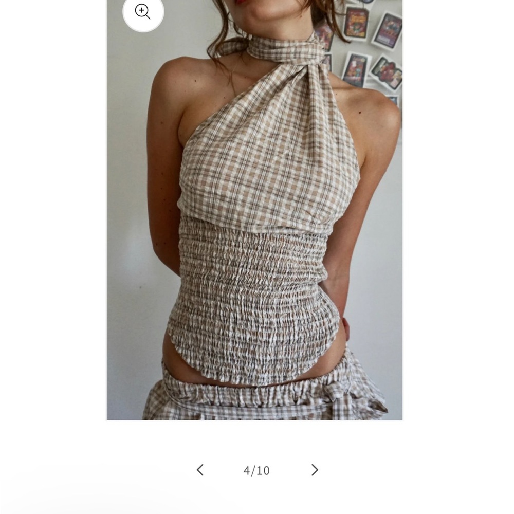 Blondita Plaid Halter Top
